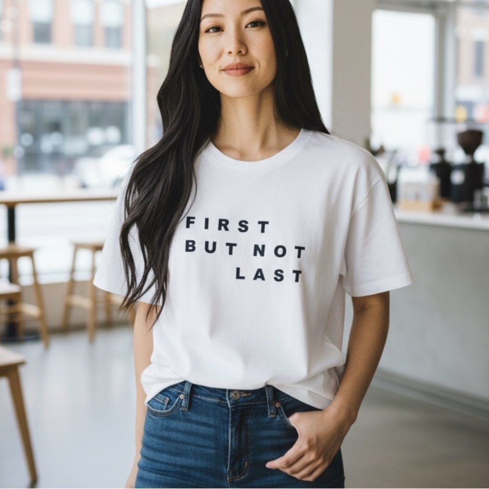 Gap First But Not Last graphic shrunken t m